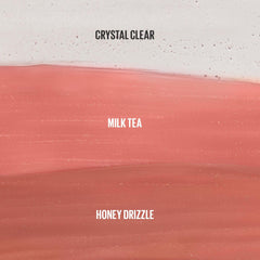Kaja Gloss Shot Honey Drizzle lip swirl demonstrates easy layering over lipstick.
