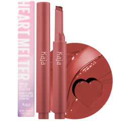 KAJA Heart Melter lip gloss tube front shows glossy color and playful packaging.