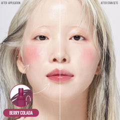 Kaja Jelly Charm Berry Colada on cheeks for a gentle flush