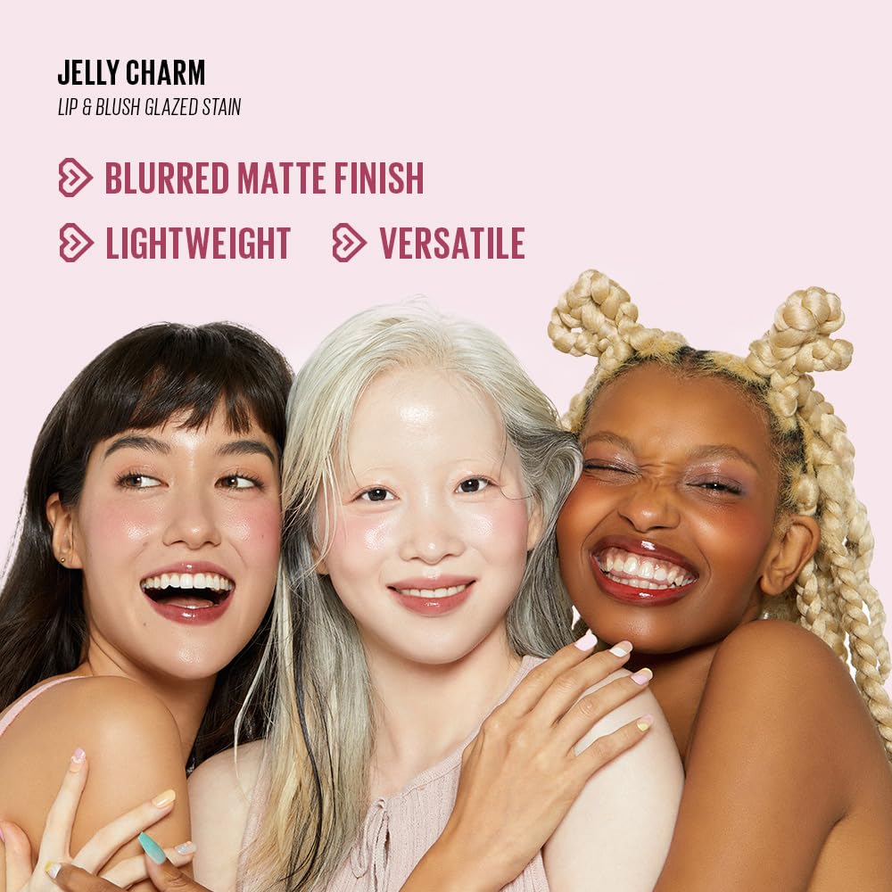 KAJA Jelly Charm cheek tint swirls on skin for a natural blush glow.