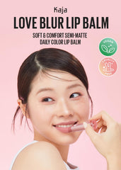 KAJA Love Blur Lip Balm Affection swatch showing natural tint