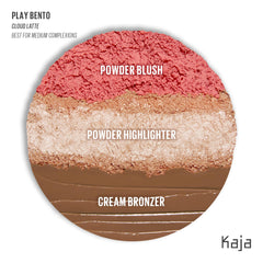 Kaja Play Bento Cloud Latte blush swatch showing natural glow