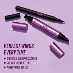 KAJA Wink Stamp Wing outer-edge guide speeds effortless wing creation.