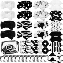 Kajaia spa headbands in black laser offer soft comfort for overnight pampering.