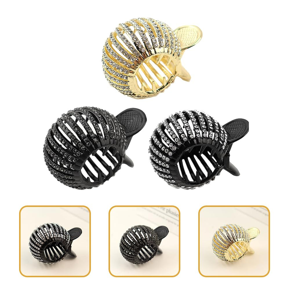 KALLORY high ponytail styling clip adds rhinestones for a polished look.