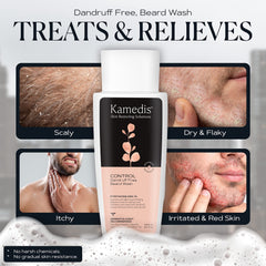 KAMEDIS Beard Wash massaging onto face and beard