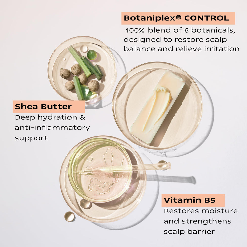 KAMEDIS Botanical-blend Soap Nut Indigo Rhubarb highlights nourishing ingredients for scalp balance.