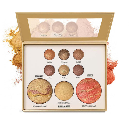 K'APEINE All in One Baked Palette front view with neutral shades for daily makeup