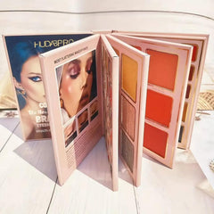 K'APEINE foldable palette open with book-style layout for on-the-go 5-in-1 makeup