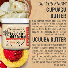 Kapuluan Coconut Body Butter shows ucuuba butter for nourishing care.