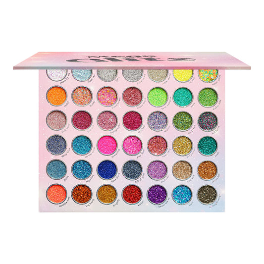 Kara Beauty Mega Glitz Palette front view for bold glam looks.