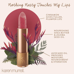 Karen Murrell packaging violet mousse lipstick box design.