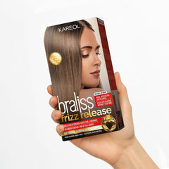 Kareol Braliss keratin-boost formula bottle with smooth texture focus