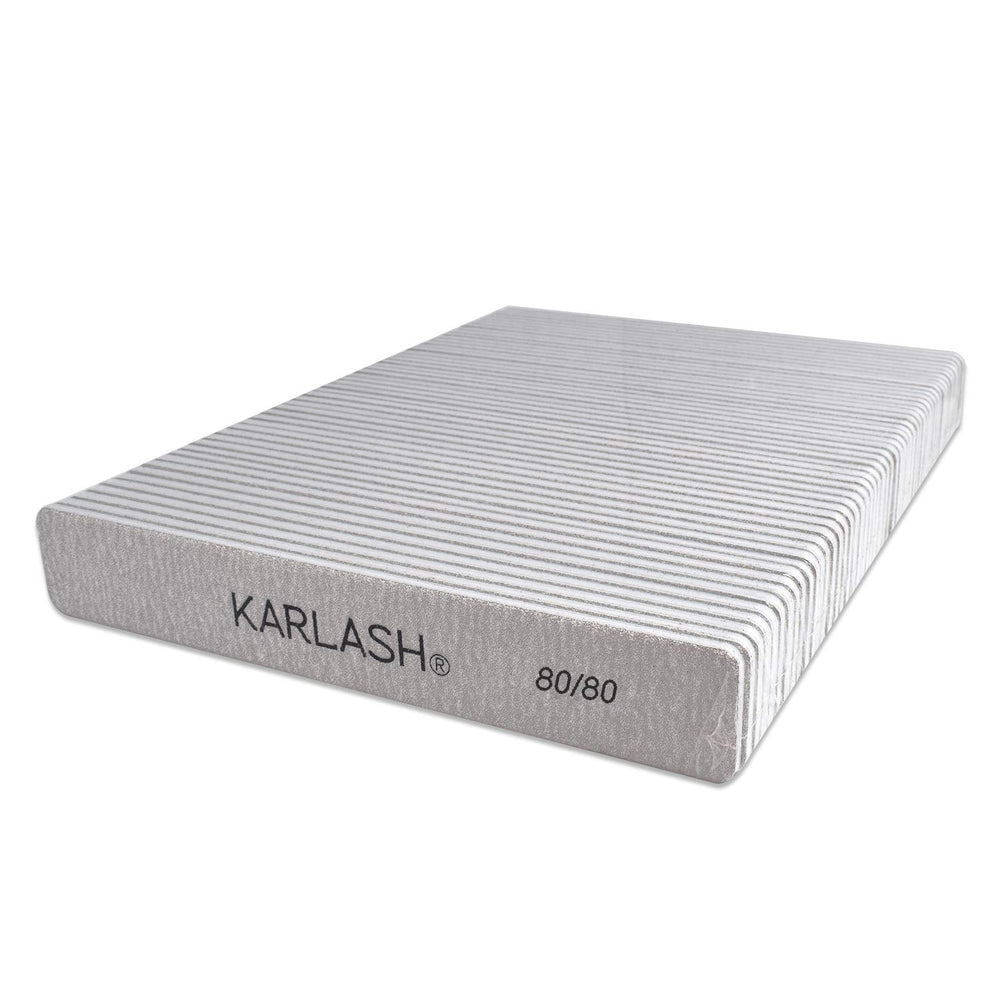 Karlash jumbo zebra double-sided emery board nail file 80/80 for precise shaping on natural and artificial nails.