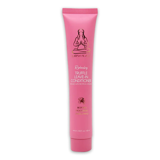 Karma Beauty Replenishing Truffle Leave-In bottle pour delivers deep hydration daily