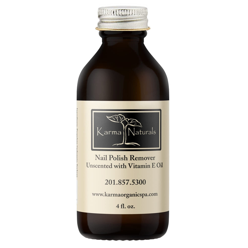 Karma Organic unscented nail polish remover bottle with gentle acetone-free formula for sensitive nails