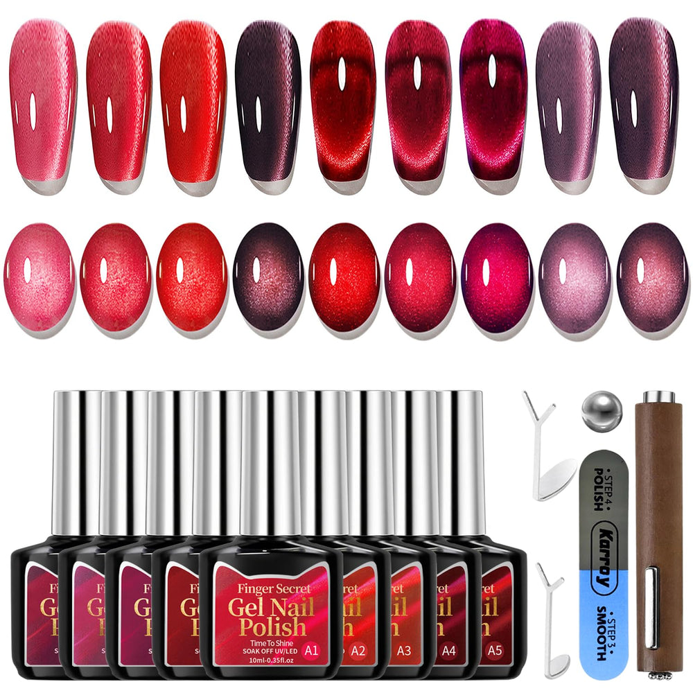 Karroy Cat Eye gel polish bottle showing magnetic color for chic nails