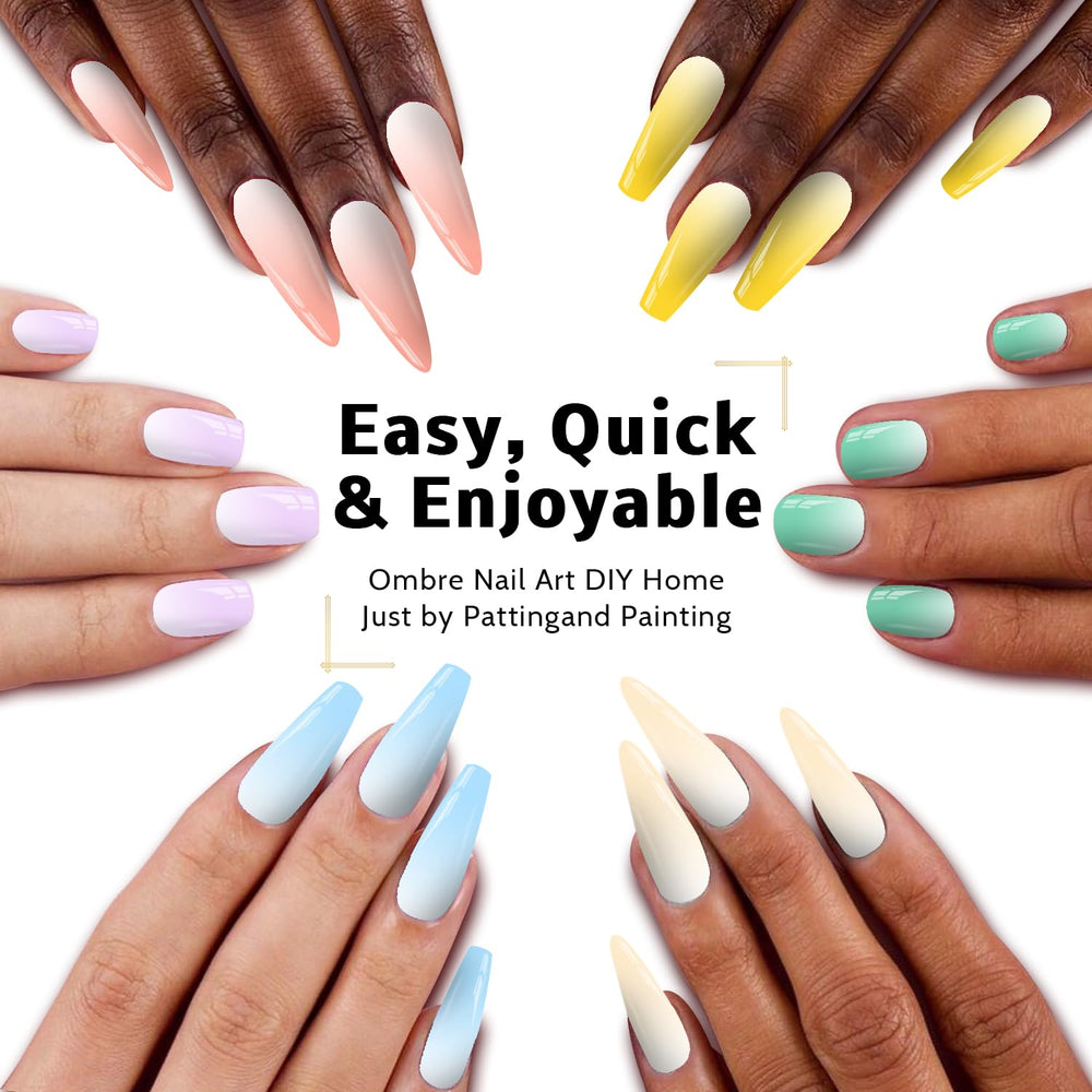 Karroy gradient nail art gel palette displaying 12 colors.