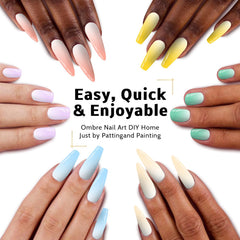 Karroy gradient nail art gel palette displaying 12 colors.
