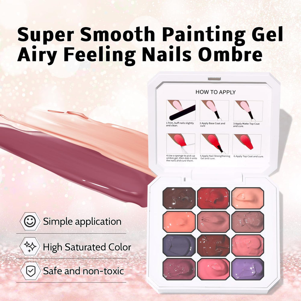 Karroy gradient painting gel palette designed for seamless color blending.