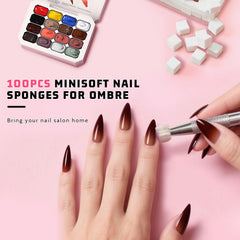 Karroy ombre gradient nails demo using sponge patting for smooth color transfer