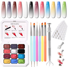 Karroy sponge-pat gel nail palette for seamless ombre color blending at home