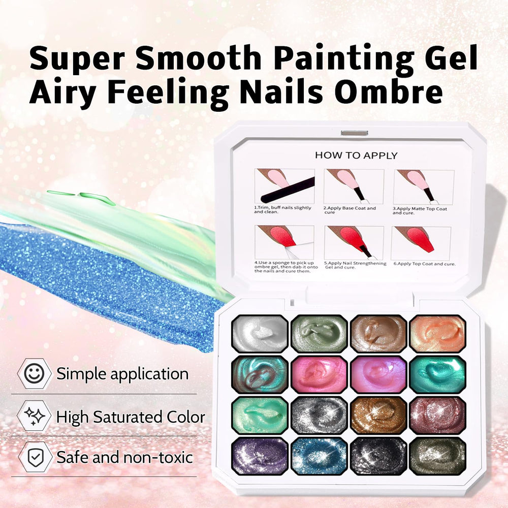 Karroy sponge-pat nail gradient application for quick gradient effects.