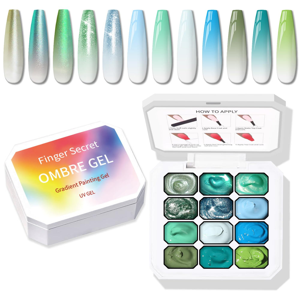 Karroy vibrant 12-color gel palette for professional-looking nails at home.