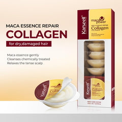 Applying Karseell collagen hair mask on damp hair for nourishment