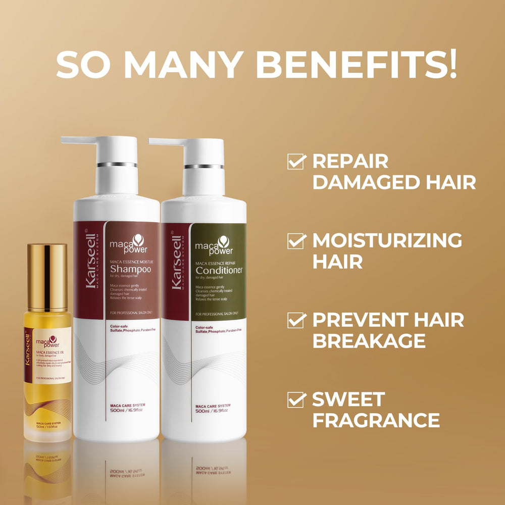 Karseell argan oil close-up highlights shine and UV protection.