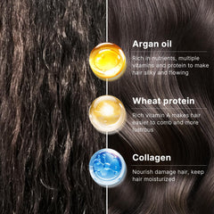 Karseell collagen mask application on mid-lengths and ends for targeted conditioning.