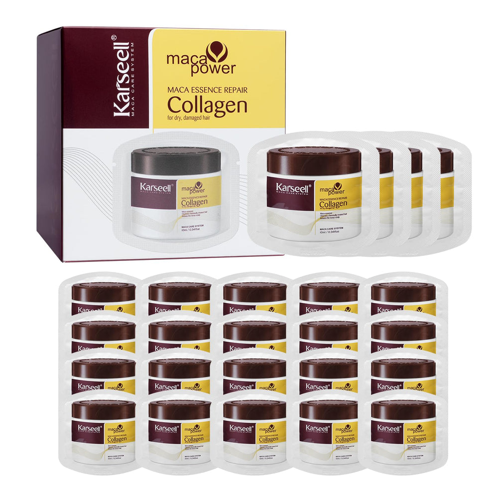 Karseell collagen hair mask jar boosts moisture for smooth, manageable hair.