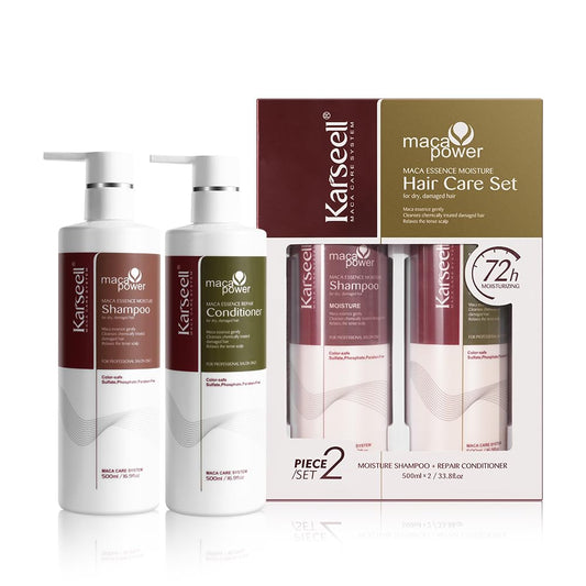 Karseell collagen shampoo bottle shows moisturizing formula for dry hair