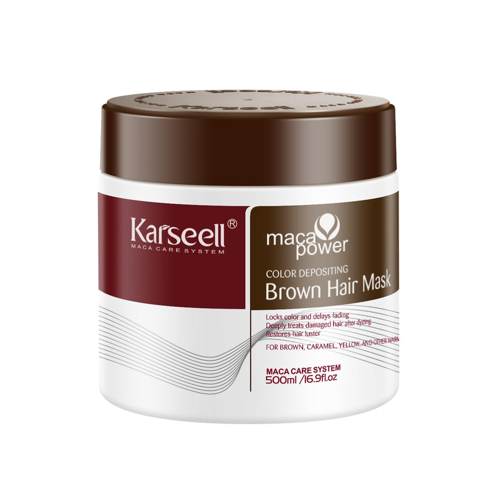 Karseell color depositing conditioner bottle refreshes brown tones for vibrant yet subtle color maintenance.