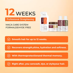 Karseell Maca essence shampoo bottle showing prep before straightening.