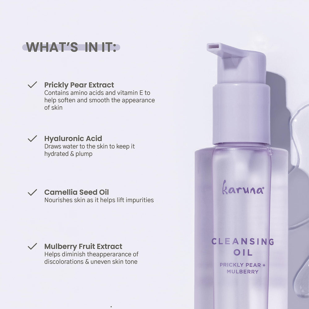 Karuna camellia oil formula nourishes while cleansing for all skin types