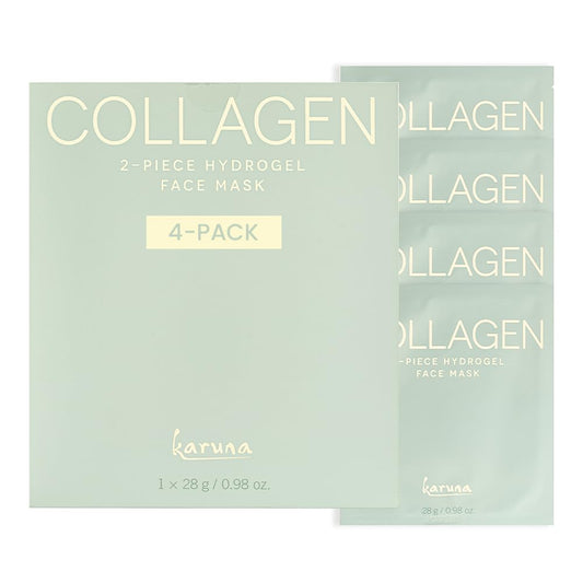 Karuna collagen face-mask packaging highlights hydrogel sheets for daily hydration
