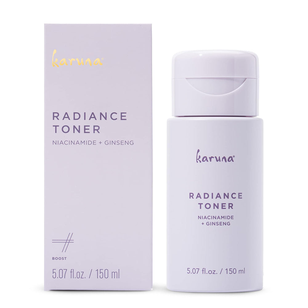 Karuna Hydrating Face Toner bottle, compact design for daily skincare routine.