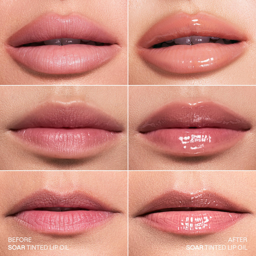 Karuna peptides and antioxidants in lip oil support daily lip care.