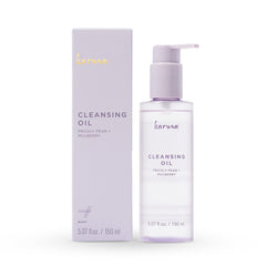 Karuna prickly pear cleansing oil in pump bottle removing makeup gently