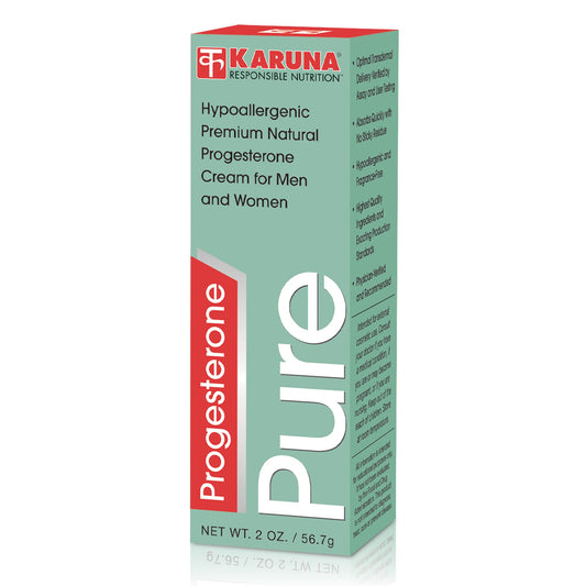 Karuna Progesterone Pure 2oz bottle showing premium packaging for daily use