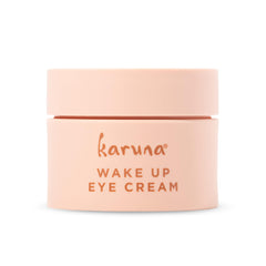 Karuna Wake Up Eye Cream bottle with Coffee Cherry brightens under-eye.