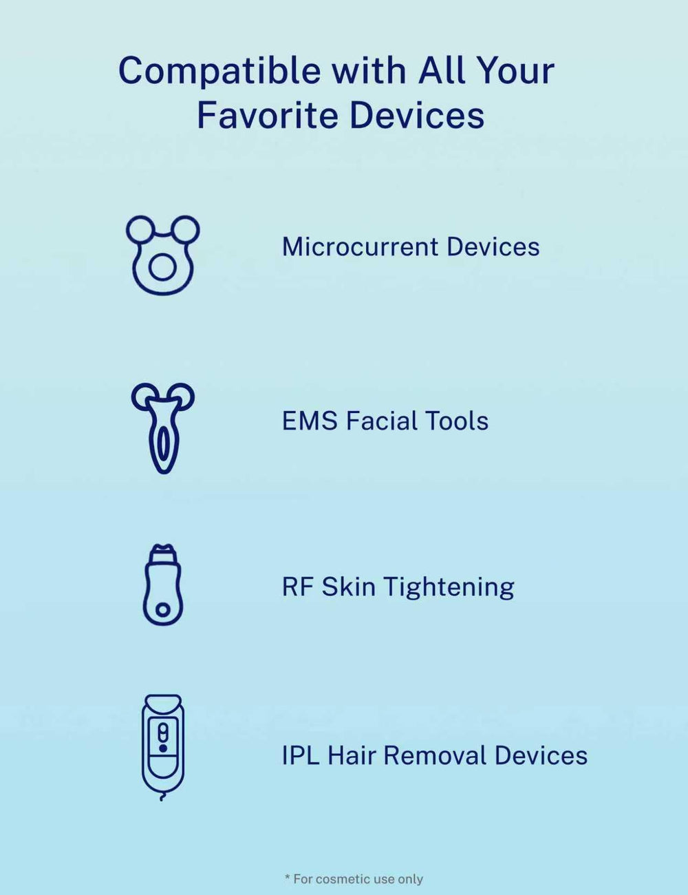 KARUNO clear gel on skin for comfortable microcurrent application