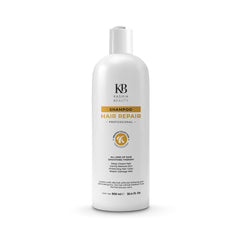 Kashia Beauty Keratin Hair Repair Shampoo bottle pour for smooth nourishment from roots to ends.