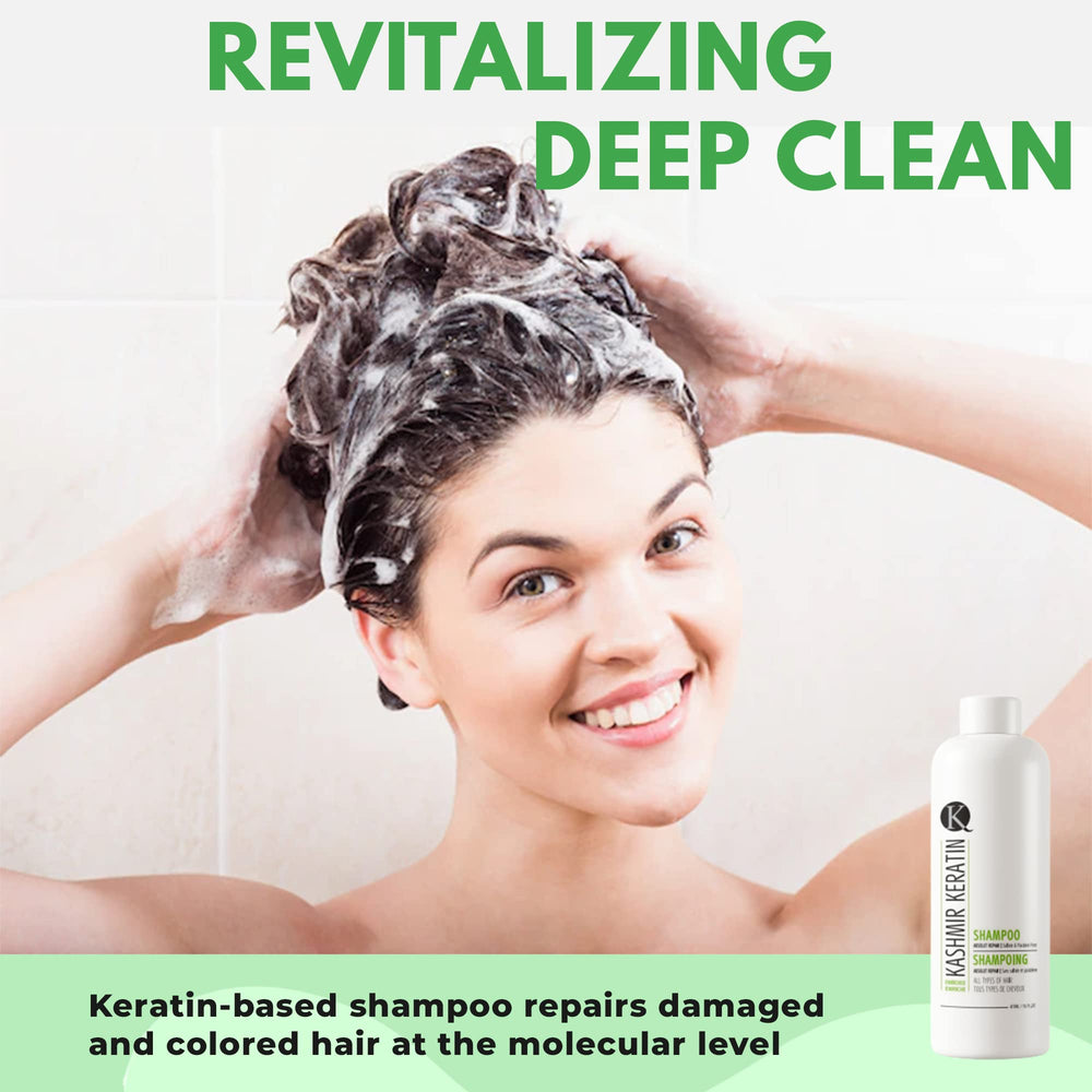 Kashmir Keratin Enriched Shampoo lather close-up highlighting sulfate-free cleansing.