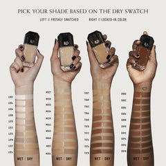 Kat Von D Good Apple Tan 066 arm swatch shows even, breathable color.