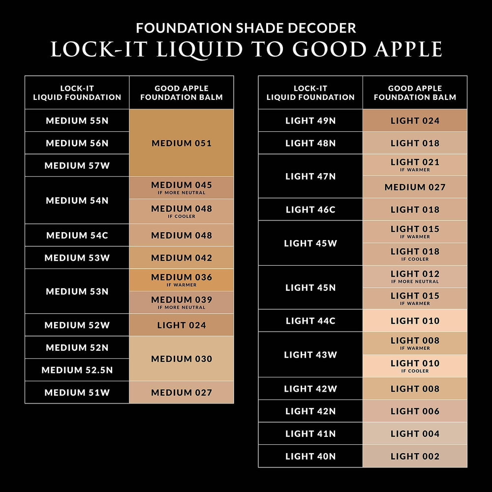 Kat Von D Good Apple foundation balm tube emphasizes warm undertone matching golden skin.