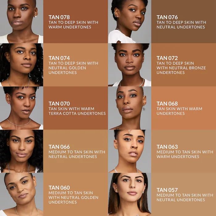 Kat Von D Good Apple Foundation Balm Tan 074 skin swatch displaying lightweight, breathable coverage.