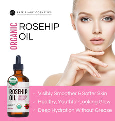 Lightweight Rosehip Oil texture ready for quick absorption.