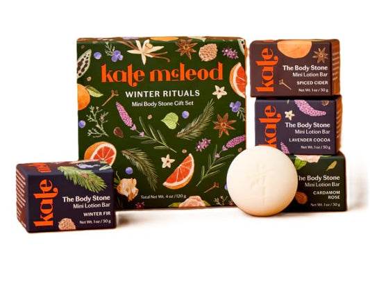 Kate McLeod Lavender Cocoa Body Stone: silky hydration with a lavender-scented winter mood.